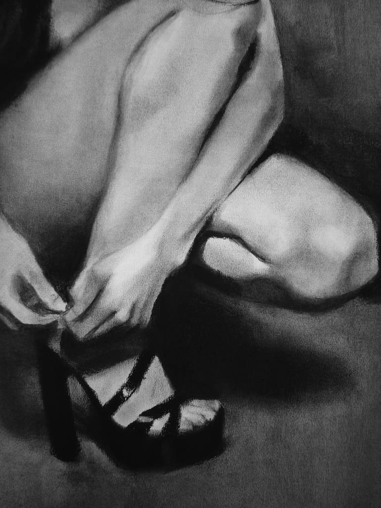 Original Figurative Nude Drawing by Kamila Ossowska