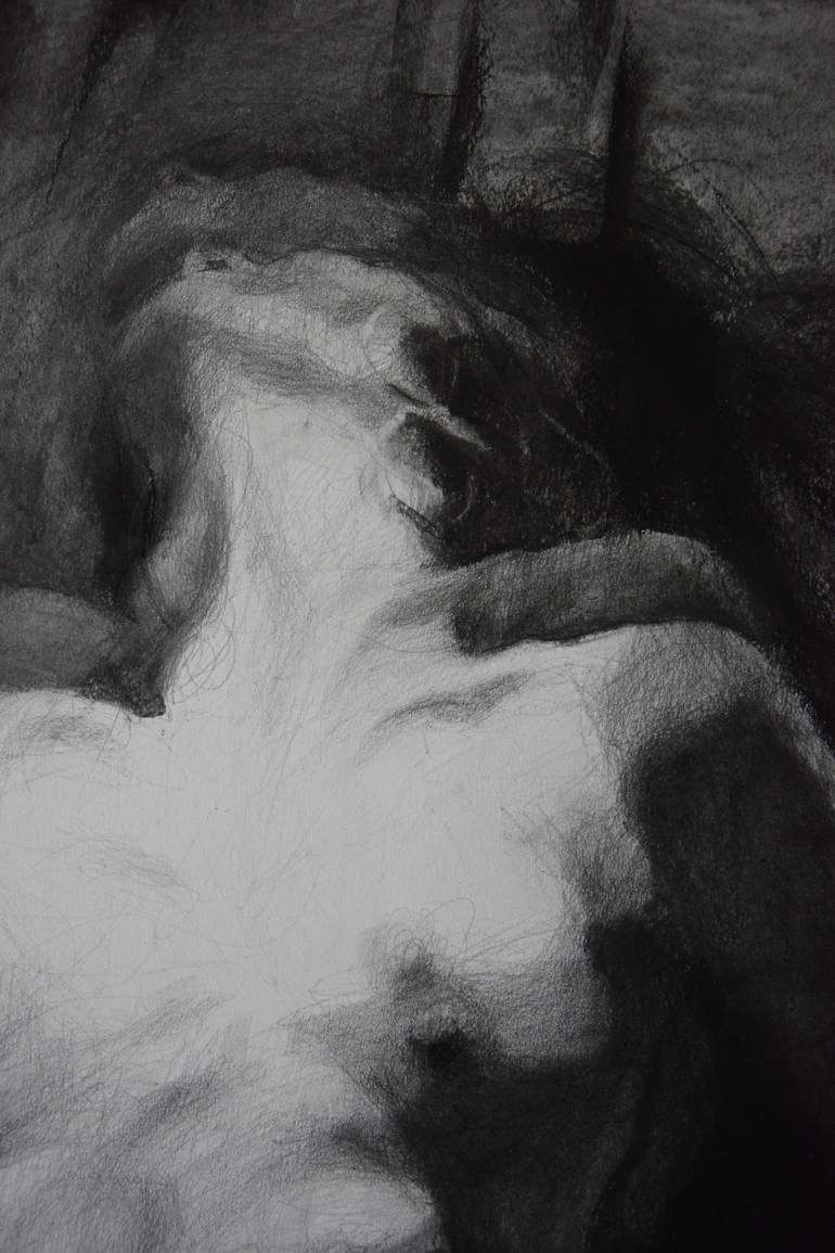 Original Figurative Nude Drawing by Kamila Ossowska