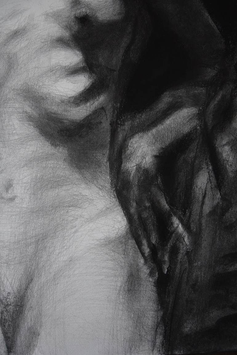 Original Figurative Nude Drawing by Kamila Ossowska