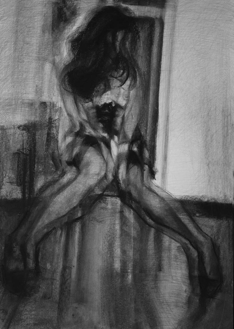 Original Expressionism Erotic Drawing by Kamila Ossowska