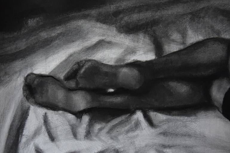 Original Figurative Nude Drawing by Kamila Ossowska