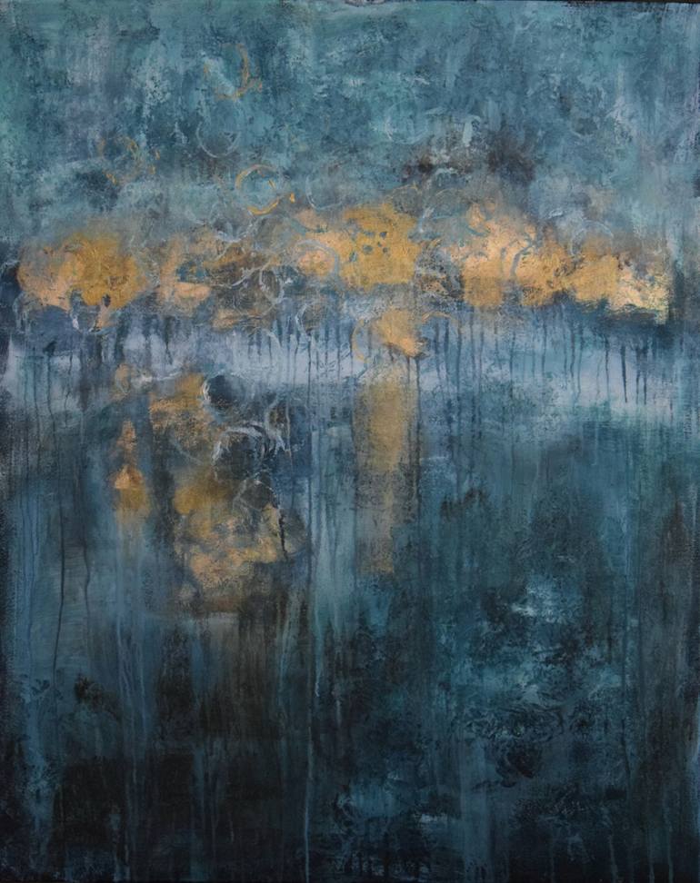 Emerald water depth Painting by Kamila Ossowska | Saatchi Art