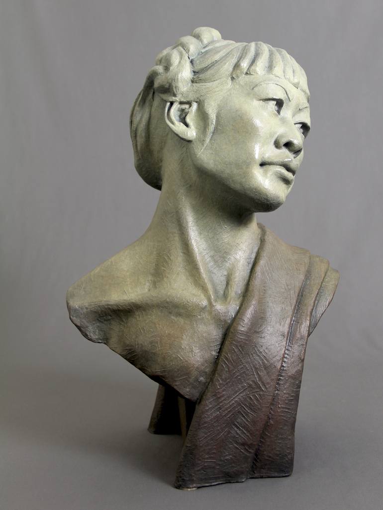 Original Figurative Portrait Sculpture by Claudette Bleijenberg