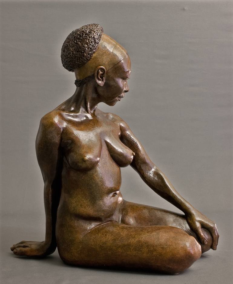 Original Figurative Nude Sculpture by Claudette Bleijenberg