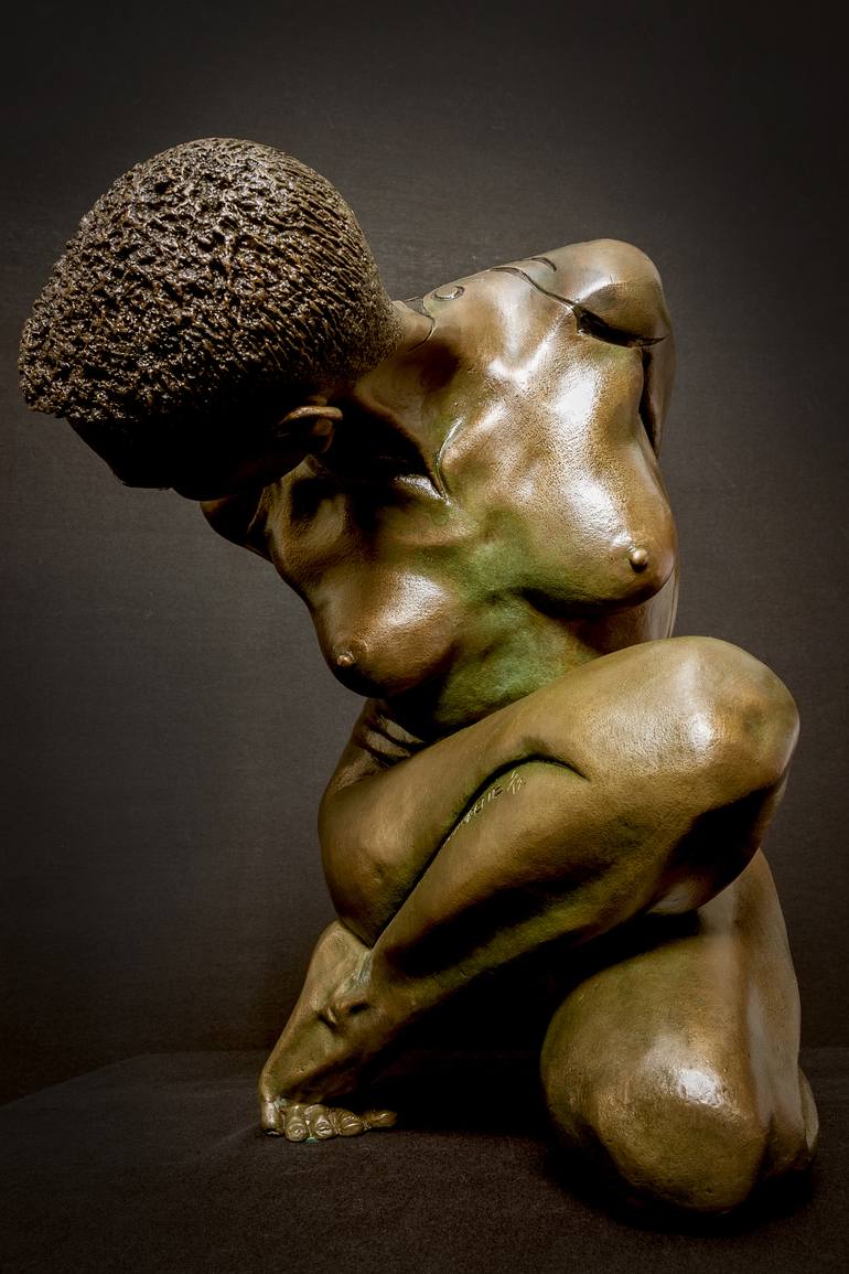 Original Figurative Nude Sculpture by Claudette Bleijenberg