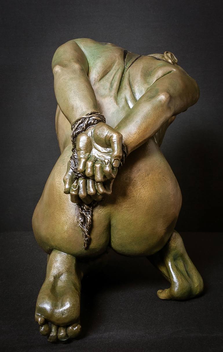 Original Figurative Nude Sculpture by Claudette Bleijenberg