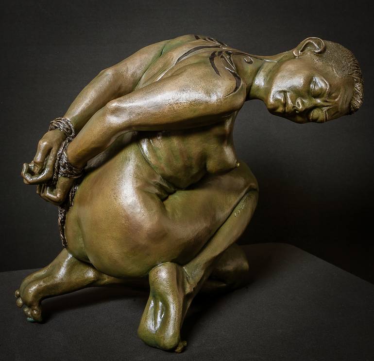 Original Figurative Nude Sculpture by Claudette Bleijenberg