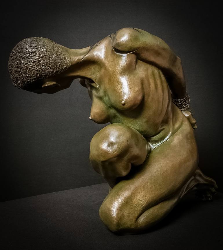 Original Figurative Nude Sculpture by Claudette Bleijenberg