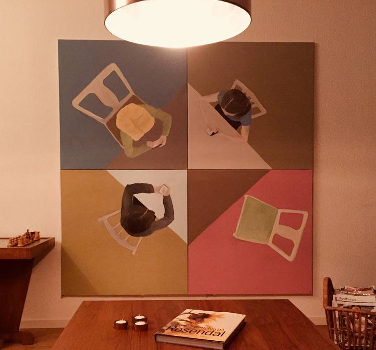 Original Modernism Children Painting by Jonas Nemeth