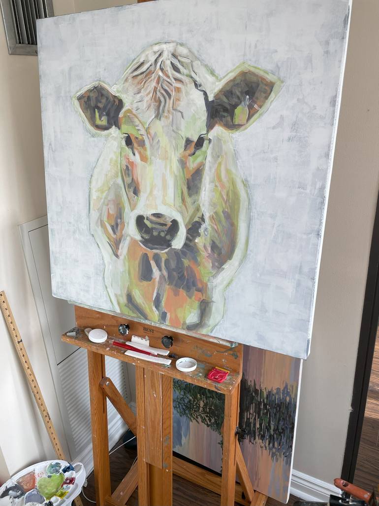 Original Cows Painting by Joanne Swisterski