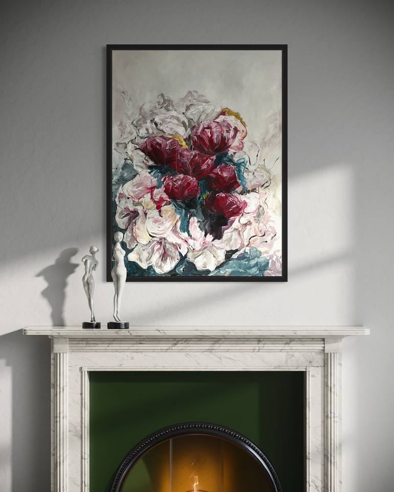 Original Abstract Floral Painting by Joanne Swisterski