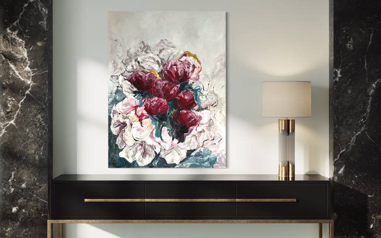 Original Abstract Floral Painting by Joanne Swisterski