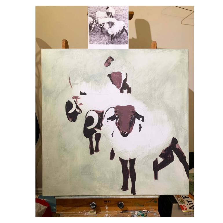 Original Abstract Animal Painting by Joanne Swisterski