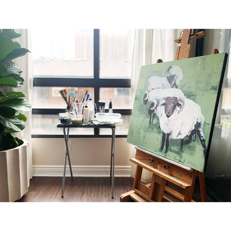 Original Abstract Animal Painting by Joanne Swisterski