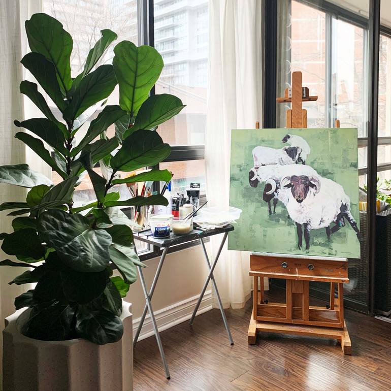 Original Abstract Animal Painting by Joanne Swisterski