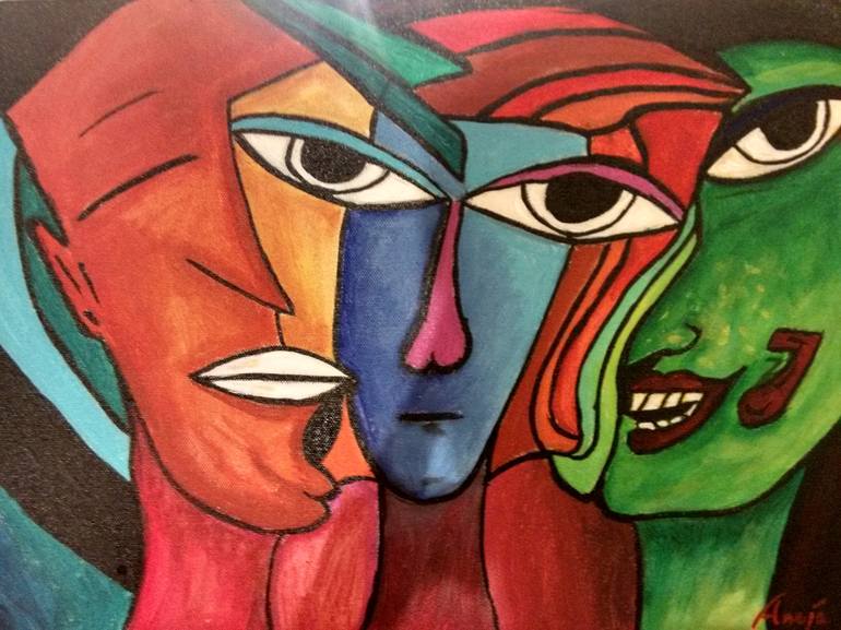 Many Faces 1 Painting By Rishi Aneja Saatchi Art