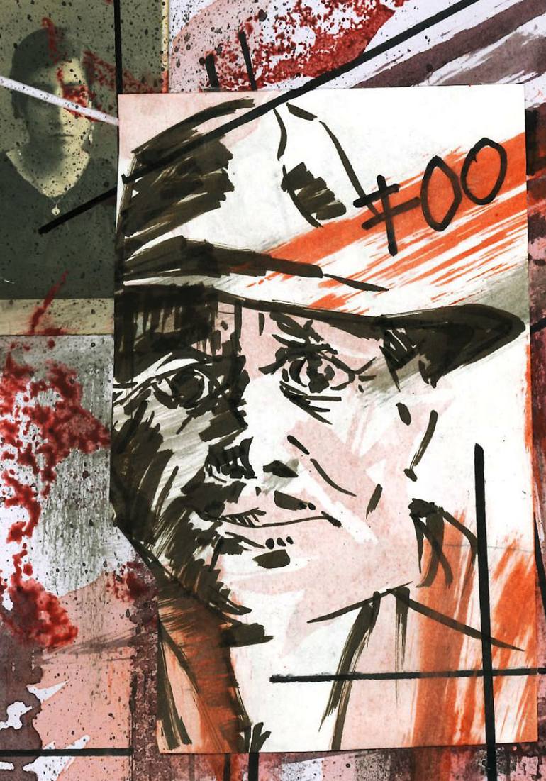 Original Expressionism Men Collage by Juan Carlos  Cerron