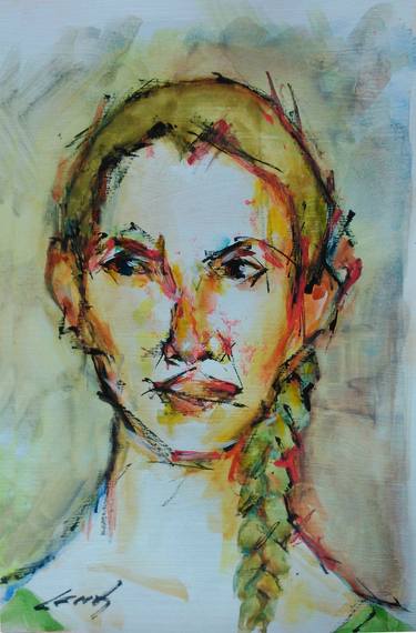 Print of Expressionism Portrait Paintings by JUAN CARLOS CERRON