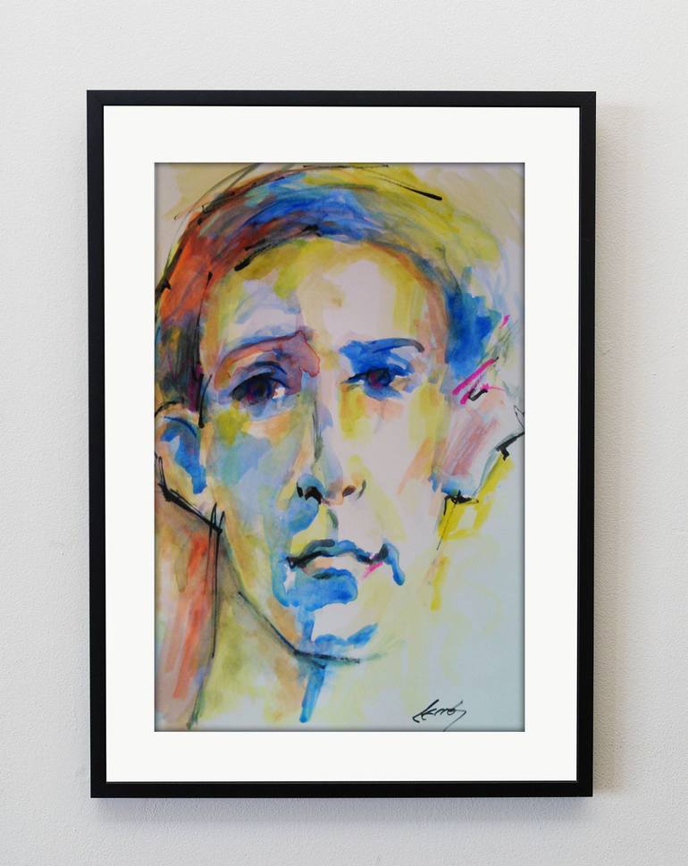 Original Contemporary People Drawing by Juan Carlos  Cerron