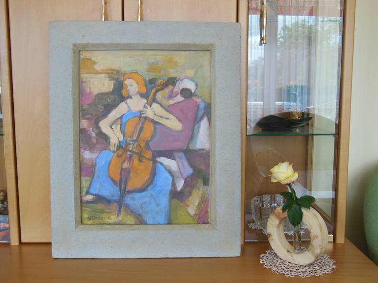 Original Abstract Expressionism Music Painting by Johannes Strieder