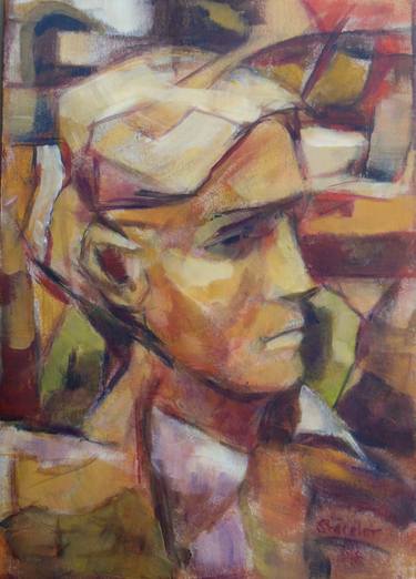 Print of Cubism Portrait Paintings by Johannes Strieder