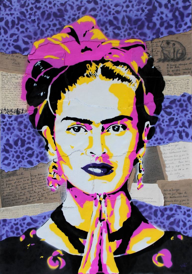 Frida Kahlo Postcards Painting by Valérian Lenud | Saatchi Art