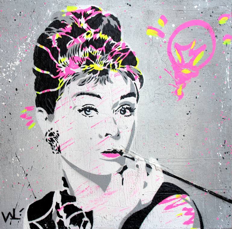 Audrey Hepburn Street Painting by Valérian Lenud