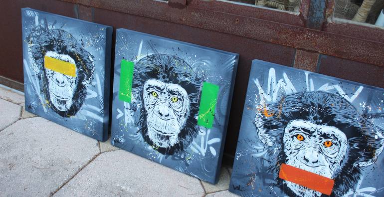 Original Street Art Animal Painting by Valérian Lenud