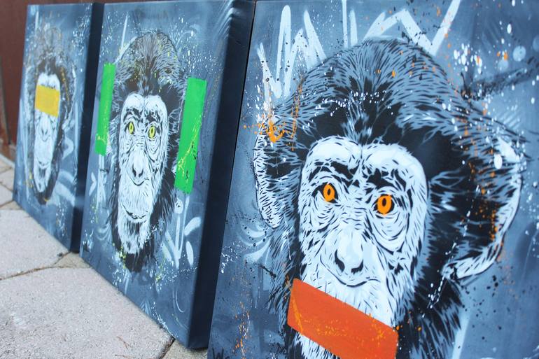 Original Street Art Animal Painting by Valérian Lenud