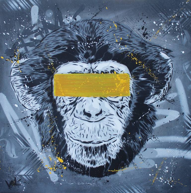 Original Street Art Animal Painting by Valérian Lenud