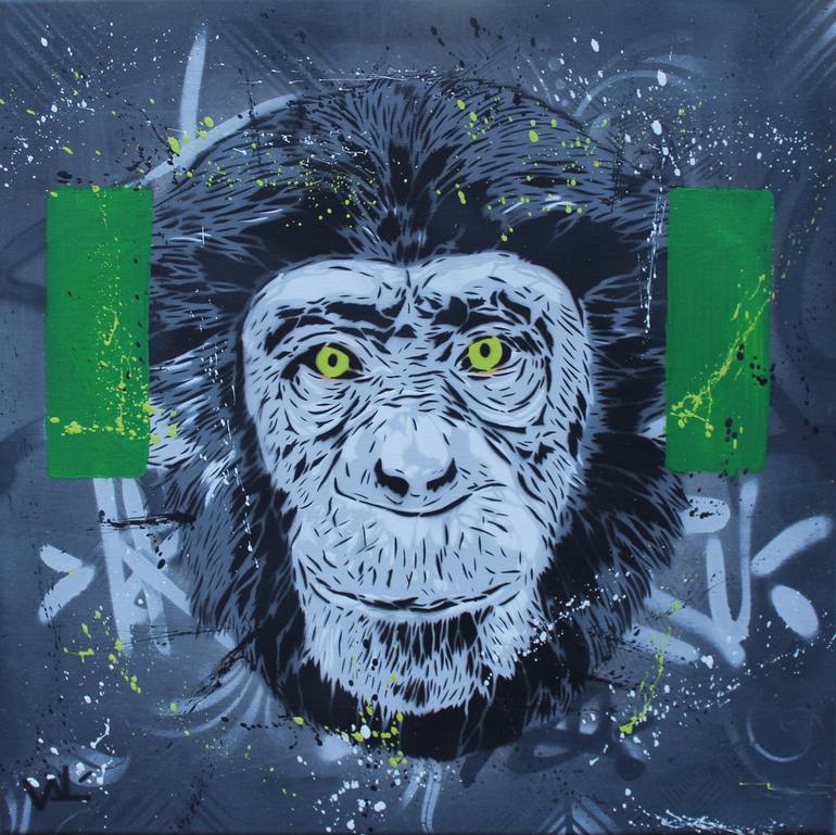 Original Street Art Animal Painting by Valérian Lenud