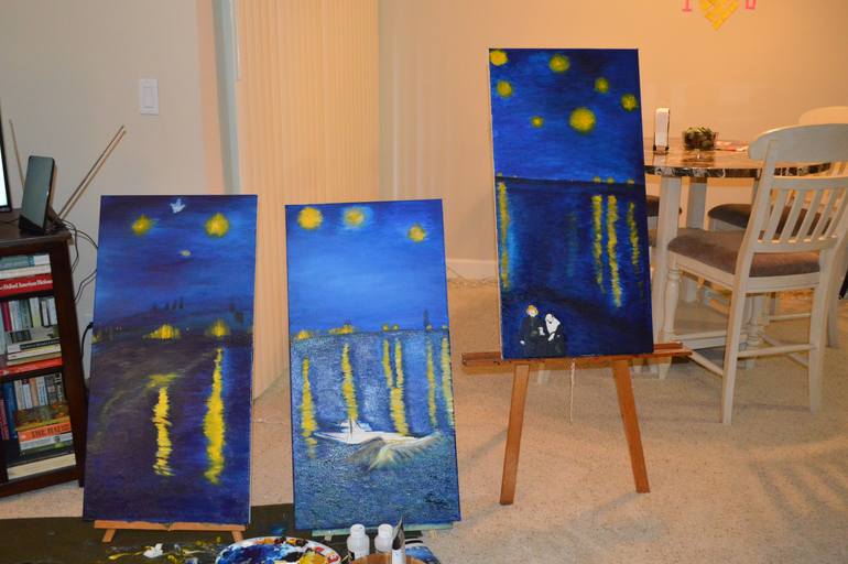 Original Abstract Landscape Painting by Maria A Barrera-Rojas