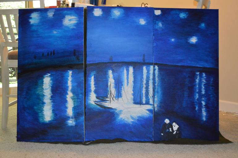 Original Abstract Landscape Painting by Maria A Barrera-Rojas
