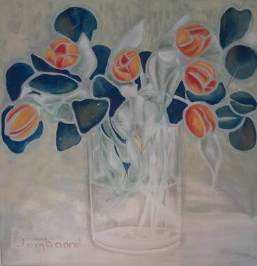 Original Art Deco Floral Paintings by Liza Lombaard