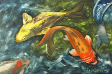 Print of Expressionism Fish Paintings by Liza Lombaard