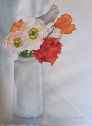 Original Fine Art Floral Paintings by Liza Lombaard