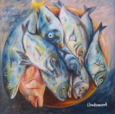 Print of Expressionism Fish Paintings by Liza Lombaard