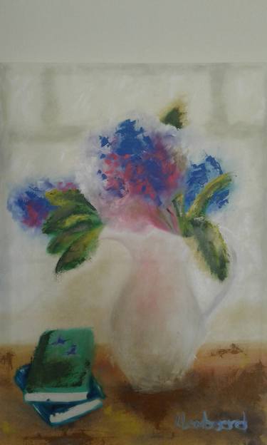 Print of Expressionism Floral Paintings by Liza Lombaard