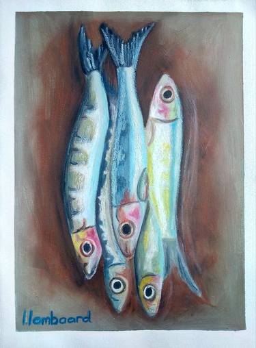 Print of Fish Paintings by Liza Lombaard