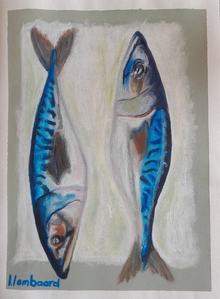 Original Fine Art Fish Painting by Liza Lombaard