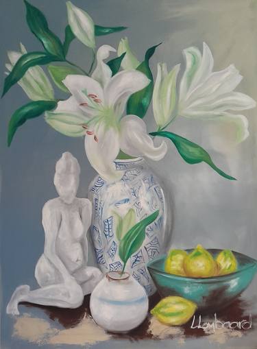 Original Fine Art Still Life Paintings by Liza Lombaard