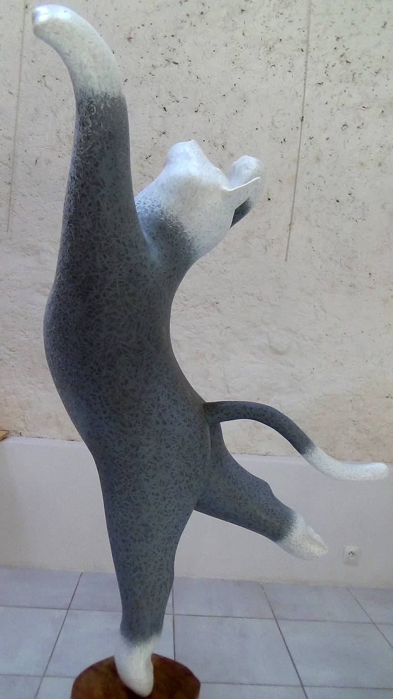Original Figurative Cats Sculpture by Claude Feuillet