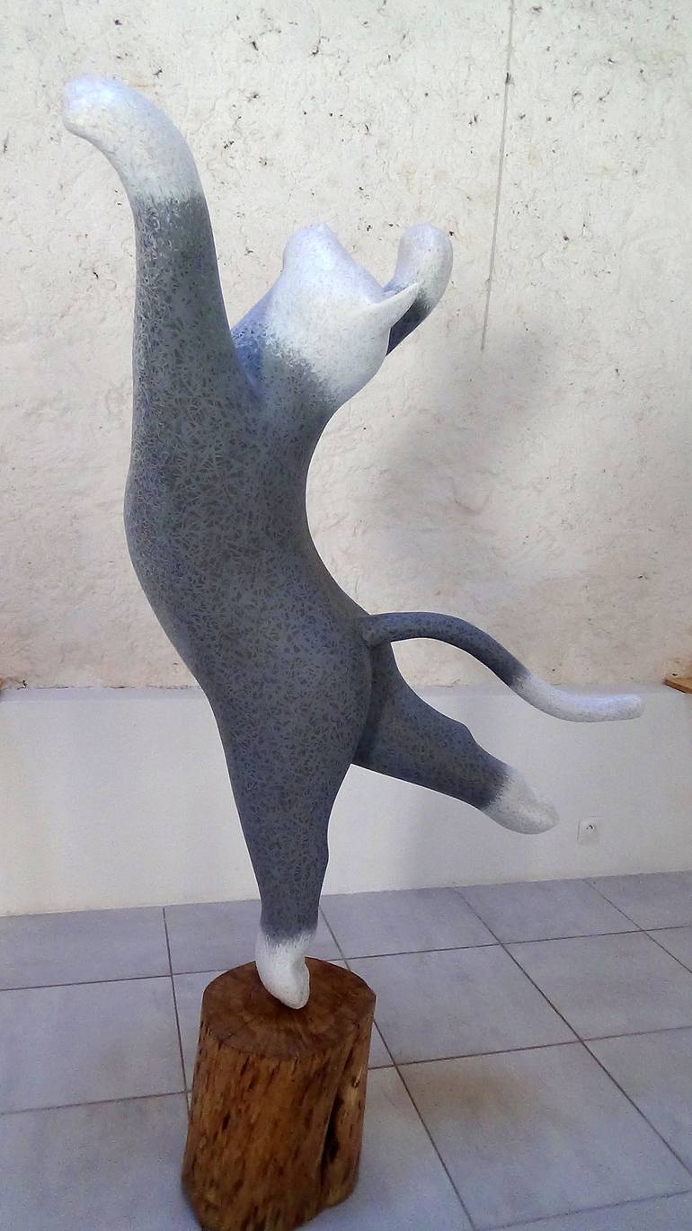 Original Cats Sculpture by Claude Feuillet