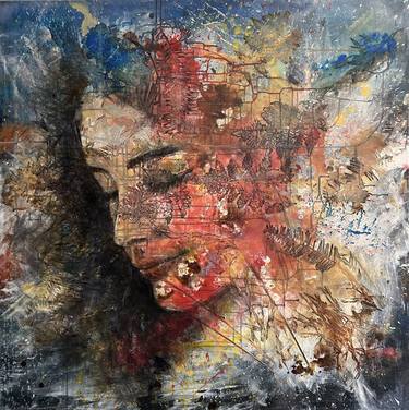 Original Abstract Expressionism Portrait Mixed Media by Olga Talsma