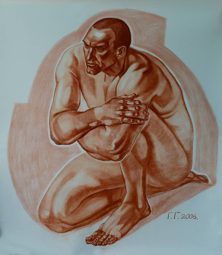 Original Figurative Body Drawing by Gulia Gromova