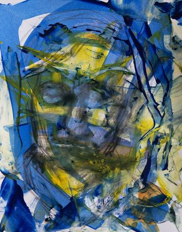 Original Abstract Expressionism Portrait Mixed Media by Caren Keyser