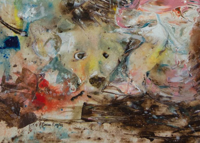 Original Abstract Expressionism Animal Painting by Caren Keyser