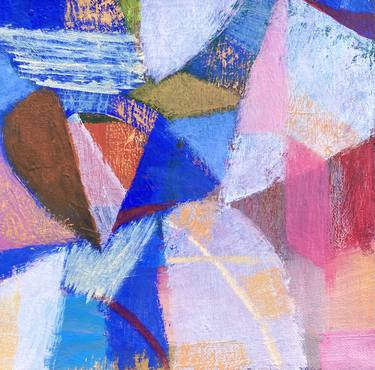Composition with pink and blue thumb