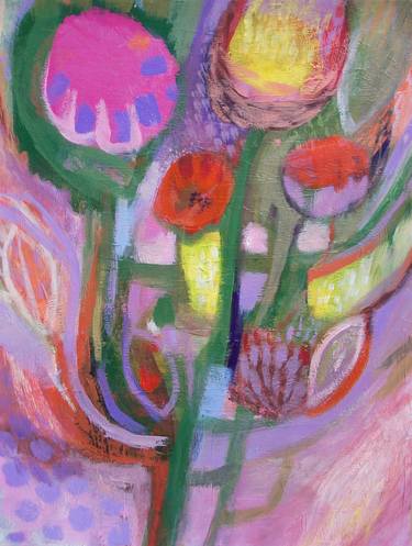 Print of Expressionism Floral Paintings by Helen Knaggs