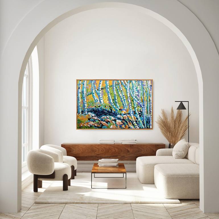 Original Abstract Expressionism Landscape Painting by Janak Narayan